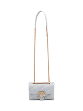 PINKO - Love Puff Mini Bag with Flap and Chain - Blue - LIDIASHOPPING® - Official Website