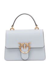 PINKO - Love One Top Handle Bag with Flap and Handle - Blue - LIDIASHOPPING® - Official Website