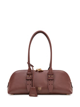 PINKO - Bowling Baguette Bag with Handles and Zip - Red - LIDIASHOPPING® - Official Website