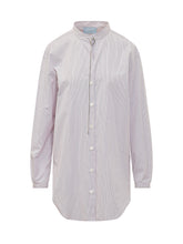 THE SEAFARER - Camicia Liona a Righe con Collo Coreano - Rosa - LIDIASHOPPING® - Official Website