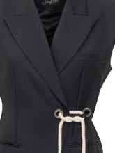 THE SEAFARER - Tailored Vest with Front Knot - Blue - LIDIASHOPPING® - Official Website