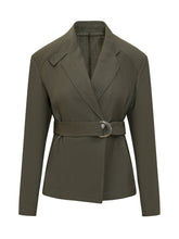 THE SEAFARER - Belted Jacket with Lapels - Green - LIDIASHOPPING® - Official Website