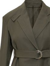 THE SEAFARER - Belted Jacket with Lapels - Green - LIDIASHOPPING® - Official Website