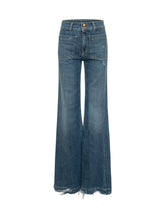 THE SEAFARER - Jeans a Gamba Ampia con Fondo Sfrangiato - Blu - LIDIASHOPPING® - Official Website