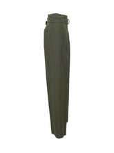THE SEAFARER - Wide Leg Belted Trousers - Green - LIDIASHOPPING® - Official Website