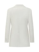 MAX MARA STUDIO - Double Breasted Blazer with Classic Lapels - White - LIDIASHOPPING® - Official Website