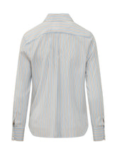 MAX MARA STUDIO - Striped Shirt with Classic Collar - Blue - LIDIASHOPPING® - Official Website