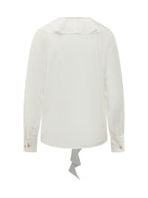 MAX MARA STUDIO - Shirt with Ruffles and Neck Tie - White - LIDIASHOPPING® - Official Website