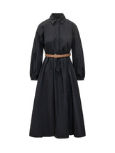 MAX MARA STUDIO - Abito Chemisier Lungo con Cintura - Nero - LIDIASHOPPING® - Official Website