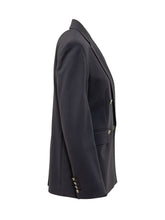 MAX MARA STUDIO - Giacca Doppiopetto con Rever Classico - Blu - LIDIASHOPPING® - Official Website