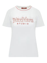 MAX MARA STUDIO - T-shirt with Front Logo Print - White - LIDIASHOPPING® - Official Website