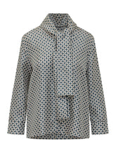MAX MARA S - Geometric Print Blouse with Bow - Blue - LIDIASHOPPING® - Official Website
