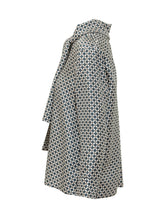MAX MARA S - Geometric Print Blouse with Bow - Blue - LIDIASHOPPING® - Official Website