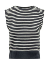 WEEKEND by MAX MARA - Gilet a Righe con Girocollo - Blu - LIDIASHOPPING® - Official Website