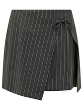 SPORTMAX - Pinstripe Wrap Skirt - Black - LIDIASHOPPING® - Official Website
