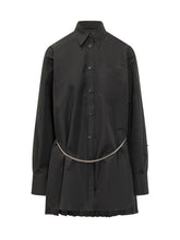 SPORTMAX - Shirt Dress with Belt and Pleated Hem - Black - LIDIASHOPPING® - Official Website