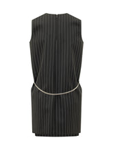 SPORTMAX - Pinstripe Dress with Belt - Black - LIDIASHOPPING® - Official Website