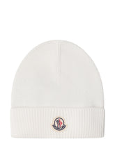 MONCLER KIDS - Cappello in Maglia con Risvolto - Bianco - LIDIASHOPPING® - Official Website