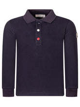 MONCLER KIDS - Long Sleeve Classic Polo Shirt - Blue - LIDIASHOPPING® - Official Website