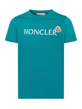 MONCLER KIDS - Short-Sleeve T-Shirt with Front Print - Green - LIDIASHOPPING® - Official Website