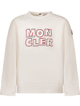 MONCLER KIDS - Crewneck Sweatshirt with Lettering Print - White - LIDIASHOPPING® - Official Website
