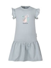 MONCLER KIDS - Cotton Dress with Ruffle Hem - Green - LIDIASHOPPING® - Official Website