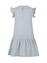 MONCLER KIDS - Cotton Dress with Ruffle Hem - Green - LIDIASHOPPING® - Official Website