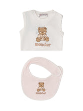 MONCLER KIDS - Bodysuit and Bib Set - White - LIDIASHOPPING® - Official Website