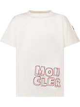MONCLER KIDS - T-shirt a Maniche Corte con Logo - Bianco - LIDIASHOPPING® - Official Website