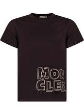 MONCLER KIDS - Short Sleeve Logo T-Shirt - Black - LIDIASHOPPING® - Official Website