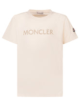 MONCLER KIDS - Short Sleeve Logo T-Shirt - White - LIDIASHOPPING® - Official Website