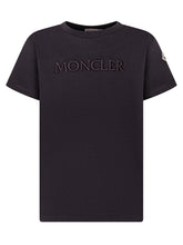 MONCLER KIDS - Short Sleeve Logo T-Shirt - Black - LIDIASHOPPING® - Official Website
