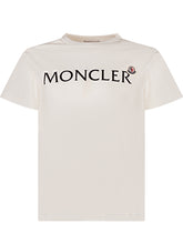 MONCLER KIDS - Short Sleeve Logo T-Shirt - White - LIDIASHOPPING® - Official Website