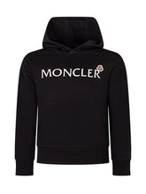 MONCLER KIDS - Hooded Sweatshirt with Logo - Black - LIDIASHOPPING® - Official Website