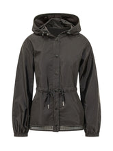 MONCLER - Giacca con Cappuccio e Coulisse in Vita - Nero | Lidia Shopping | Official Website