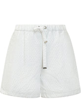 MONCLER - Shorts with Drawstring and Textured Pattern - White - LIDIASHOPPING® - Official Website