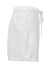 MONCLER - Shorts with Drawstring and Textured Pattern - White - LIDIASHOPPING® - Official Website