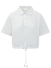 MONCLER - Polo a Maniche Corte con Coulisse al Fondo - Bianco - LIDIASHOPPING® - Official Website