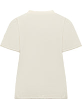 MONCLER - T-shirt with Crew Neck and Wavy Trims - Beige - LIDIASHOPPING® - Official Website