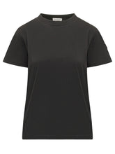 MONCLER - T-shirt with Crew Neck and Sleeve Logo - Black - LIDIASHOPPING® - Official Website