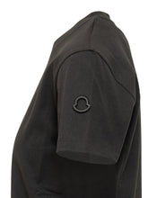MONCLER - T-shirt with Crew Neck and Sleeve Logo - Black - LIDIASHOPPING® - Official Website