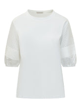 MONCLER - T-shirt con Maniche Traforate - Bianco - LIDIASHOPPING® - Official Website