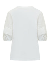 MONCLER - T-shirt con Maniche Traforate - Bianco - LIDIASHOPPING® - Official Website