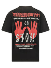 44 LABEL GROUP - Oversize T-Shirt with Lettering Print - Black - LIDIASHOPPING® - Official Website