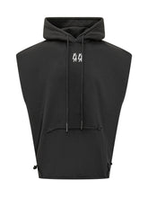 44 LABEL GROUP - Sleeveless Hoodie with Hood - Black - LIDIASHOPPING® - Official Website