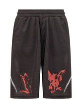 44 LABEL GROUP - Mesh Sweatshorts with Graphic Print - Black - LIDIASHOPPING® - Official Website