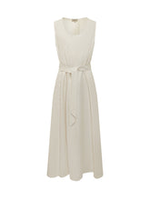 WOOLRICH - Long Sleeveless Viscose Dress with Belt - White - LIDIASHOPPING® - Official Website