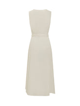 WOOLRICH - Long Sleeveless Viscose Dress with Belt - White - LIDIASHOPPING® - Official Website