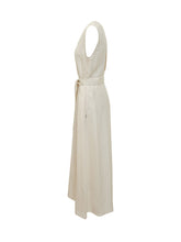 WOOLRICH - Long Sleeveless Viscose Dress with Belt - White - LIDIASHOPPING® - Official Website