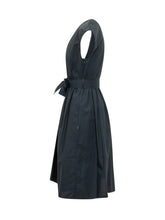WOOLRICH - Abito Corto in Popeline con Cintura - Blu | Lidia Shopping ® | Official Website